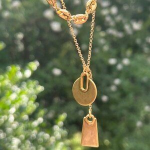 MADEWELL Gold Herringbone Pendant NECKLACES – 2 LOT “B”